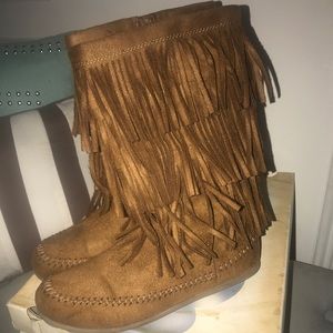 Mudd Fringe Boots Girls Size 4